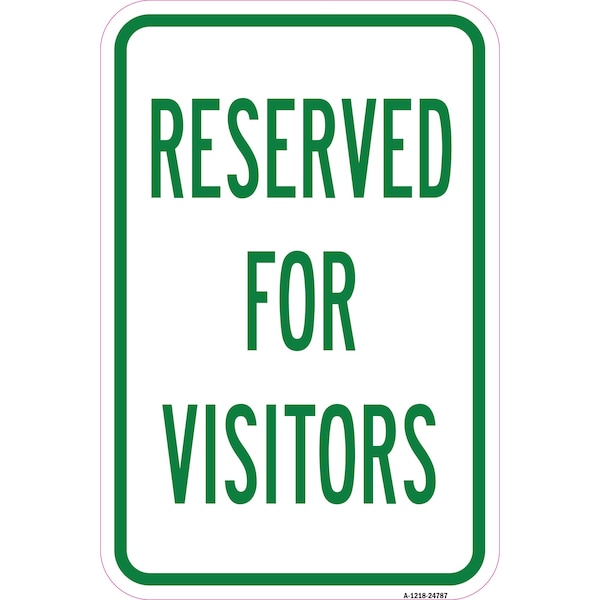 Signmission Reserved For Visitors, Heavy-Gauge Aluminum Rust Proof Parking Sign, 12" x 18", A-1218-24787 A-1218-24787 - main